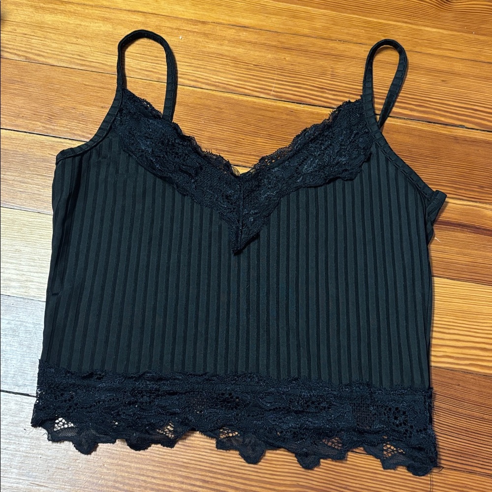 Amazon Black Lace Trim Cami Top